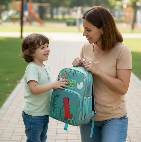 Waterproof Cartoon Backpack for Kids (Ages 5-7) Durable and Spacious School Travel Backpack | Waterproof Backpack Bag for 1st to 3rd Class (Baby-Dino)