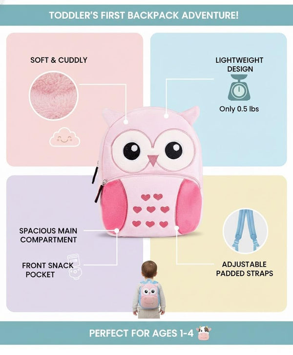 Animal Cartoon soft bag for kids – travel picnic bag toddler bag 2-5 years