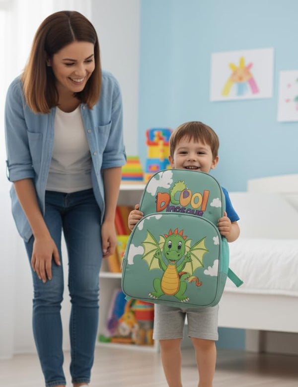 Waterproof Cartoon Backpack for Kids (Ages 5-7) Durable and Spacious School Travel Backpack | Waterproof Backpack Bag for 1st to 3rd Class (Cool-Dinosaur)