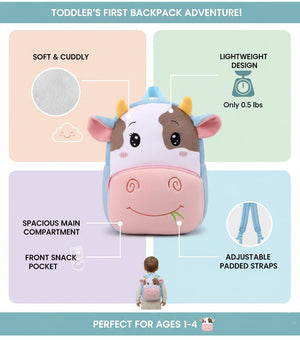 Animal Cartoon soft bag for kids – travel picnic bag toddler bag 2-5 years