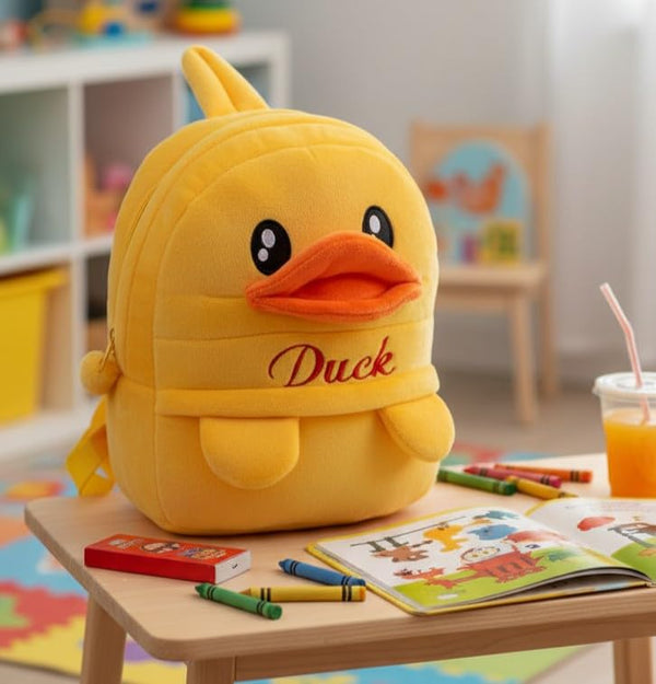 Kids Teddy Soft Picnic Carry Travelling Cartoon Animal School Bag Soft Plush Standard Backpack For Nursery 2 To 5 Baby Boys Girls Years