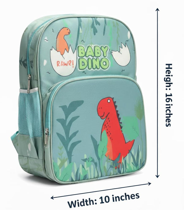 Waterproof Cartoon Backpack for Kids (Ages 5-7) Durable and Spacious School Travel Backpack | Waterproof Backpack Bag for 1st to 3rd Class (Baby-Dino)