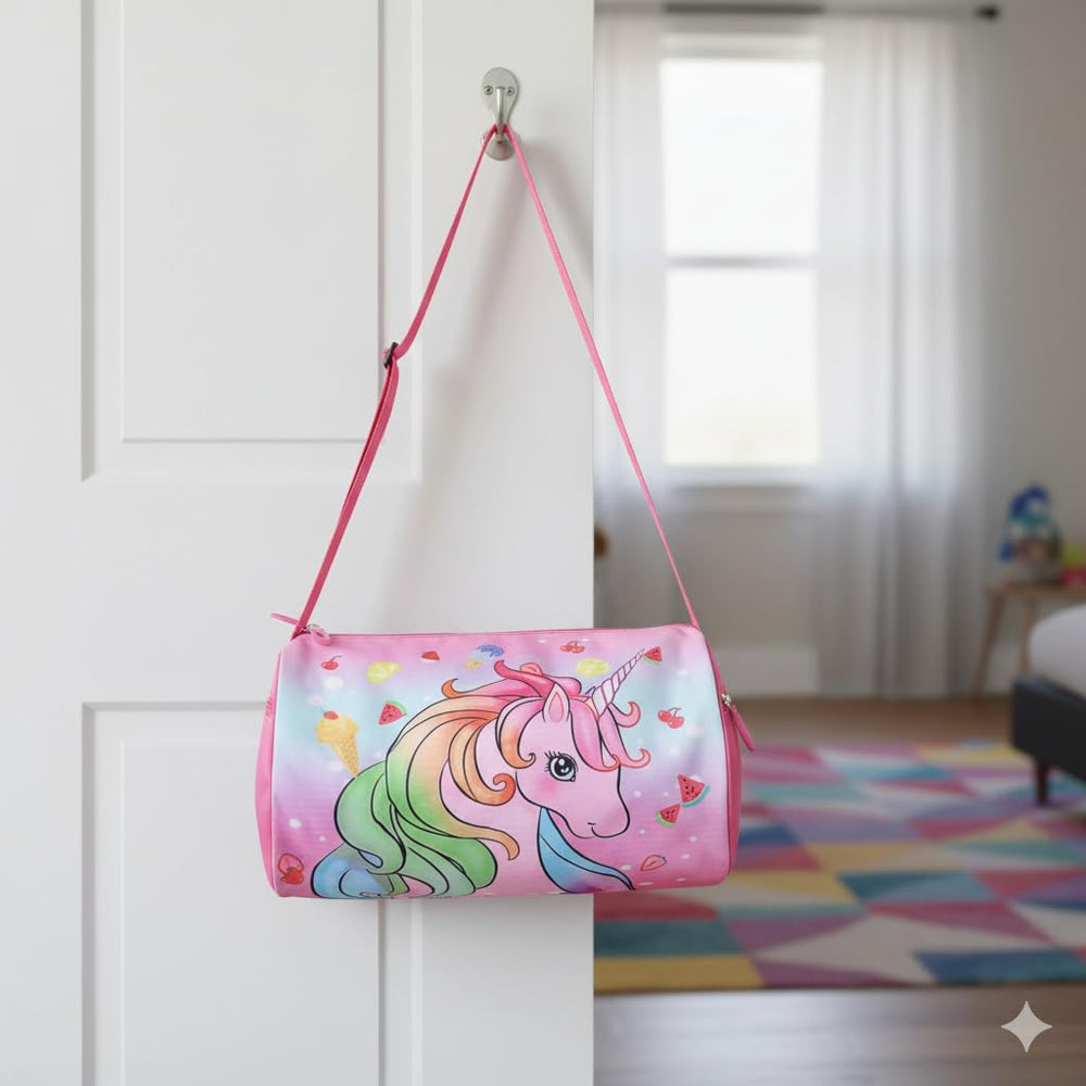 Kids Duffle Travel Bag for Travelling, Dance, Swimming, Picnic, Sports, Traveling Bag for Boys & Girls (Unicorn)