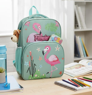Waterproof Cartoon Backpack for Kids (Ages 5-7) Durable and Spacious School Travel Backpack | Waterproof Backpack Bag for 1st to 3rd Class Flamingo)