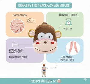 Animal Cartoon soft bag for kids – travel picnic bag toddler bag 2-5 years