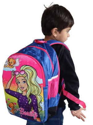 Printed Bag For Kids Kinder Garden | Nursery Stylish and Trendy Print - 14 Inches | 18L RED Beauty Girl