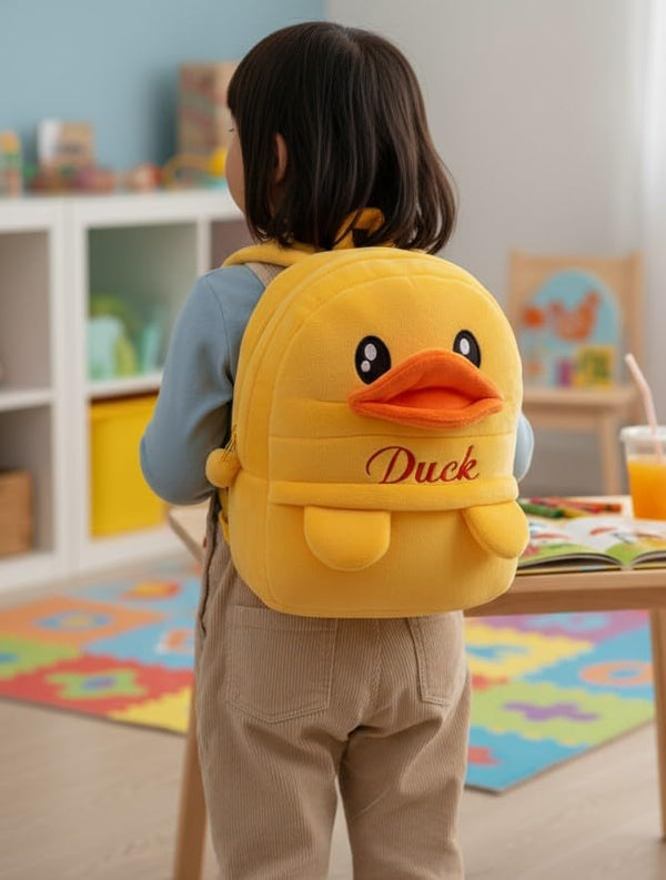 Kids Teddy Soft Picnic Carry Travelling Cartoon Animal School Bag Soft Plush Standard Backpack For Nursery 2 To 5 Baby Boys Girls Years