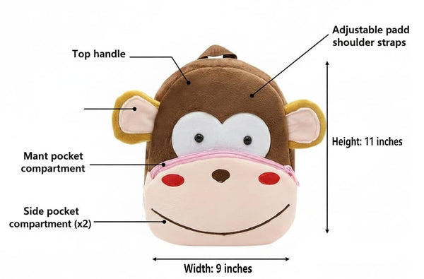Animal Cartoon soft bag for kids – travel picnic bag toddler bag 2-5 years