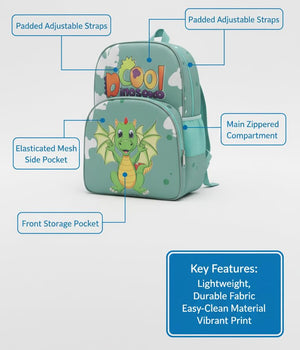 Waterproof Cartoon Backpack for Kids (Ages 5-7) Durable and Spacious School Travel Backpack | Waterproof Backpack Bag for 1st to 3rd Class (Cool-Dinosaur)