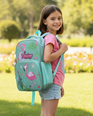 Waterproof Cartoon Backpack for Kids (Ages 5-7) Durable and Spacious School Travel Backpack | Waterproof Backpack Bag for 1st to 3rd Class Flamingo)