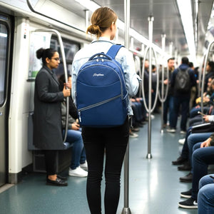 Unisex Casual Backpack School College & Travelling Use with 3 Compartments Bottle and Front Pocket - 20L  ( Blue)