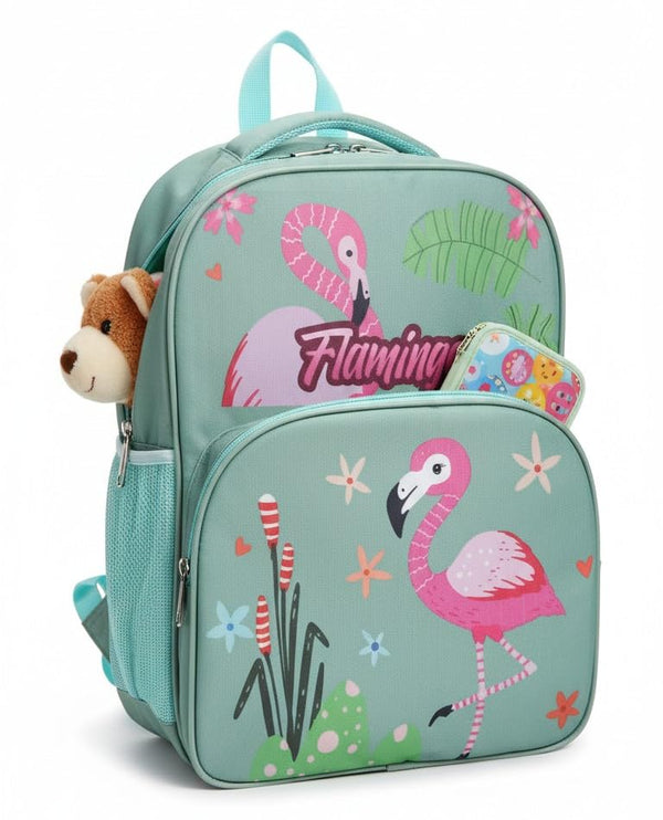Waterproof Cartoon Backpack for Kids (Ages 5-7) Durable and Spacious School Travel Backpack | Waterproof Backpack Bag for 1st to 3rd Class Flamingo)