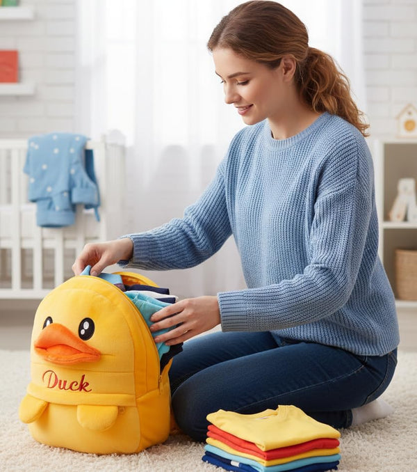 Kids Teddy Soft Picnic Carry Travelling Cartoon Animal School Bag Soft Plush Standard Backpack For Nursery 2 To 5 Baby Boys Girls Years