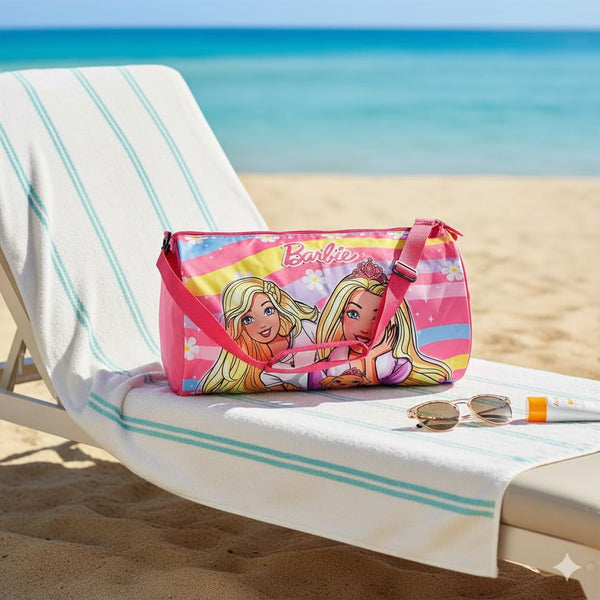 Kids Duffle Travel Bag for Travelling, Dance, Swimming, Picnic, Sports, Traveling Bag for Boys & Girls (Barbie)