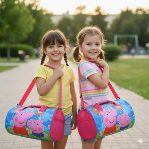 Kids Duffle Travel Bag for Travelling, Dance, Swimming, Picnic, Sports, Traveling Bag for Boys & Girls ( Peppa-Pig)