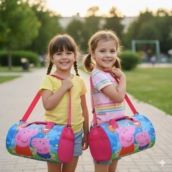 Kids Duffle Travel Bag for Travelling, Dance, Swimming, Picnic, Sports, Traveling Bag for Boys & Girls ( Peppa-Pig)