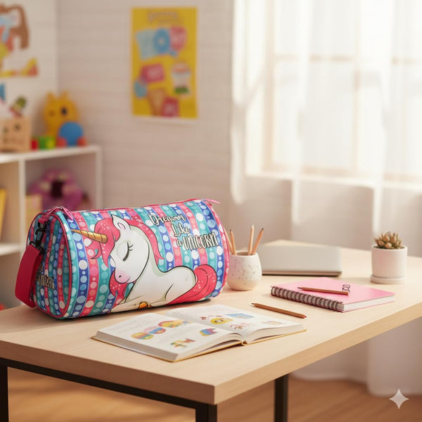 Kids Duffle Travel Bag for Travelling, Dance, Swimming, Picnic, Sports, Traveling Bag for Boys & Girls (Unicorn)