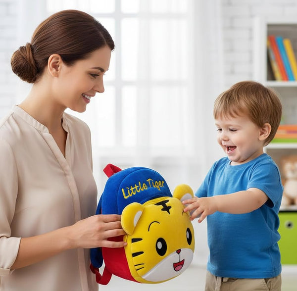 Kids Teddy Soft Picnic Carry Travelling Cartoon Animal School Bag Soft Plush Standard Backpack For Nursery 2 To 5 Baby Boys Girls Years