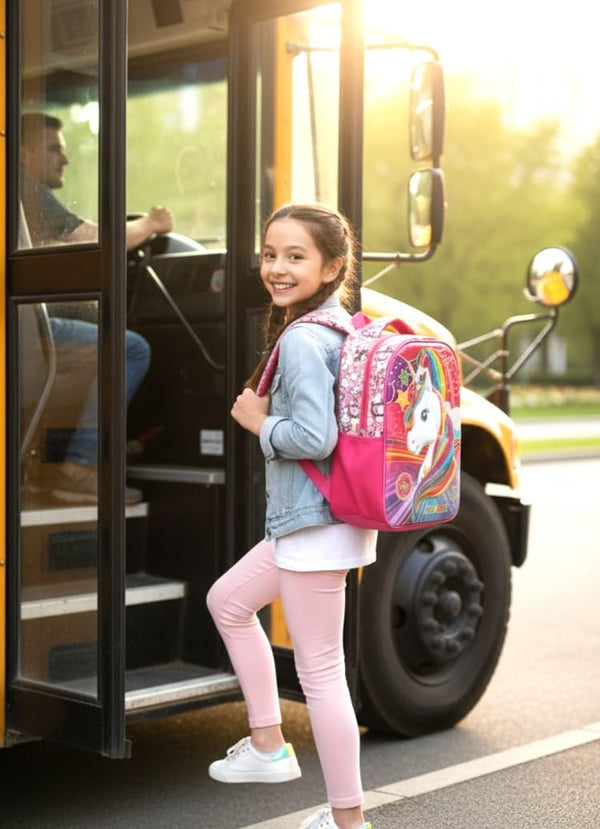 3D Cartoon Sheet School Bag | Waterproof Backpack Ideal For Kids age 5-7 years | UKG, Nursery and 1st Class 15L (Unicorn)