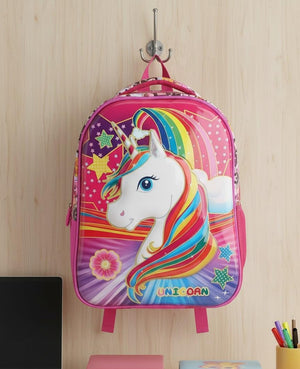 3D Cartoon Sheet School Bag | Waterproof Backpack Ideal For Kids age 5-7 years | UKG, Nursery and 1st Class 15L (Unicorn)