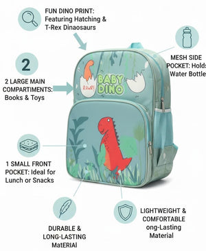 Waterproof Cartoon Backpack for Kids (Ages 5-7) Durable and Spacious School Travel Backpack | Waterproof Backpack Bag for 1st to 3rd Class (Baby-Dino)