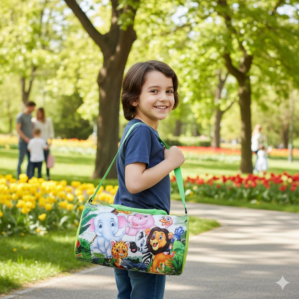 Kids Duffle Travel Bag for Travelling, Dance, Swimming, Picnic, Sports, Traveling Bag for Boys & Girls (Jungle)