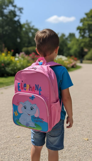 Waterproof Cartoon Backpack for Kids (Ages 5-7) Durable and Spacious School Travel Backpack | Waterproof Backpack Bag for 1st to 3rd Class (Elephant)
