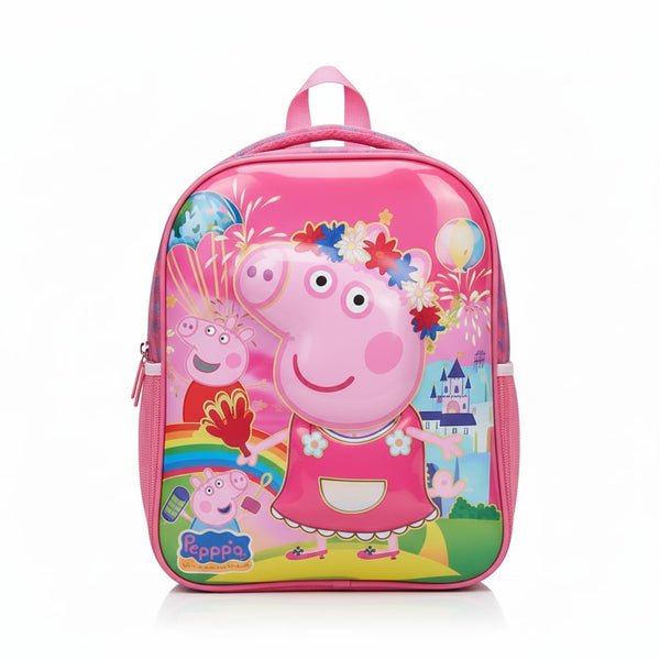 3D Cartoon Sheet School Bag | Waterproof Backpack Ideal For Kids age 5-7 years | UKG, Nursery and 1st Class 15L (Peppa-Pig)