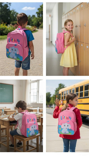 Waterproof Cartoon Backpack for Kids (Ages 5-7) Durable and Spacious School Travel Backpack | Waterproof Backpack Bag for 1st to 3rd Class (Elephant)