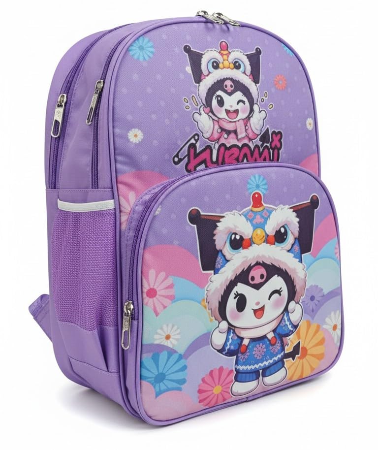 Waterproof Cartoon Backpack for Kids (Ages 5-7) Durable and Spacious School Travel Backpack | Waterproof Backpack Bag for 1st to 3rd Class (Kuromi)