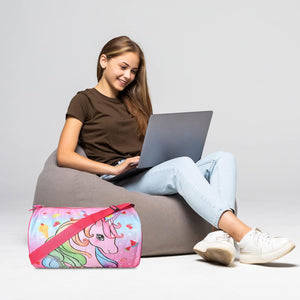Kids Duffle Travel Bag for Travelling, Dance, Swimming, Picnic, Sports, Traveling Bag for Boys & Girls (Unicorn)