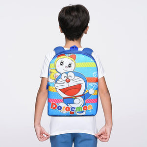 Printed Bag For Kids Kinder Garden | Nursery Stylish and Trendy Print - 14 Inches | 18L RED Doraemon