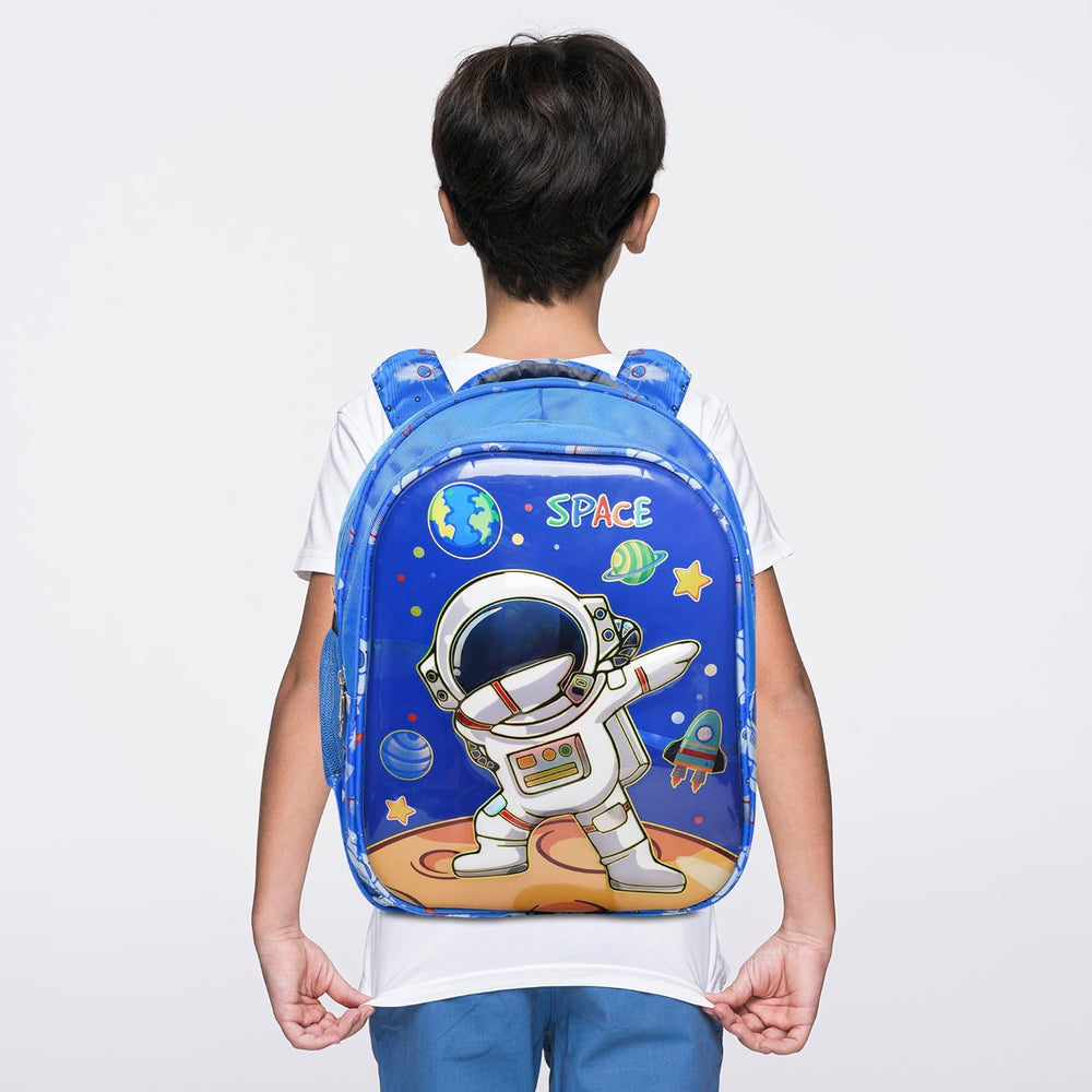 3D Cartoon Sheet School Bag | Waterproof Backpack Ideal For Kids age 5-7 years | UKG, Nursery and 1st Class 15L (Space-Boy)