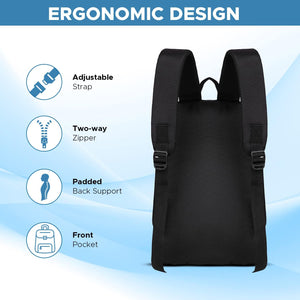 Unisex Small, trendy, multipurpose backpack for short hikes, trips or daily use 15L ( Black)