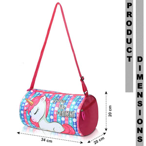 Kids Duffle Travel Bag for Travelling, Dance, Swimming, Picnic, Sports, Traveling Bag for Boys & Girls (Unicorn)