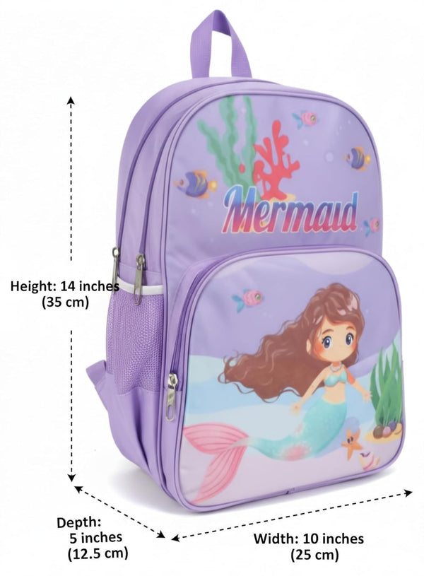 Waterproof Cartoon Backpack for Kids (Ages 5-7) Durable and Spacious School Travel Backpack | Waterproof Backpack Bag for 1st to 3rd Class (Mermaid)