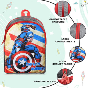 Printed Bag For Kids Kinder Garden | Nursery Stylish and Trendy Print - 14 Inches | 18L RED Avengers