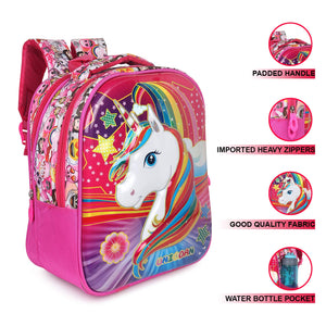 3D Cartoon Sheet School Bag | Waterproof Backpack Ideal For Kids age 5-7 years | UKG, Nursery and 1st Class 15L (Unicorn)