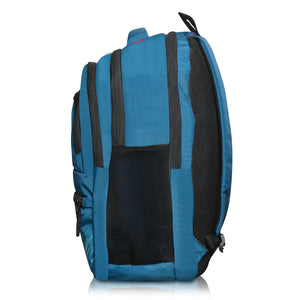 Unisex Casual Backpack School College & Travelling Use with 5 Compartments Bottle and Front Pocket - 25L ( Blue)