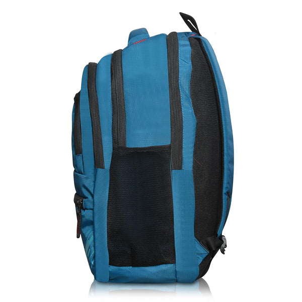Unisex Casual Backpack School College & Travelling Use with 5 Compartments Bottle and Front Pocket - 25L ( Blue)