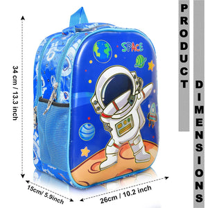 3D Cartoon Sheet School Bag | Waterproof Backpack Ideal For Kids age 5-7 years | UKG, Nursery and 1st Class 15L (Space-Boy)