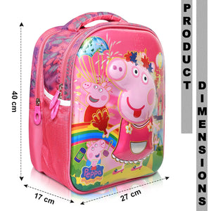 3D Cartoon Sheet School Bag | Waterproof Backpack Ideal For Kids age 5-7 years | UKG, Nursery and 1st Class 15L (Peppa-Pig)