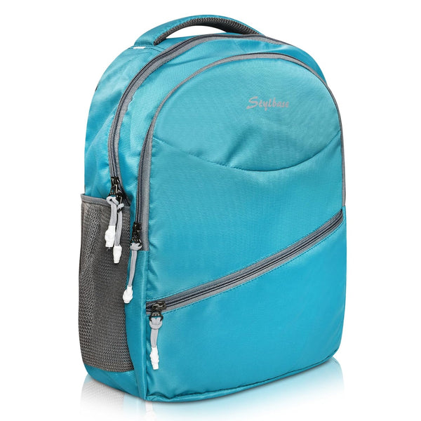Unisex Casual Backpack School College & Travelling Use with 3 Compartments Bottle and Front Pocket - 20L ( Sky Blue)