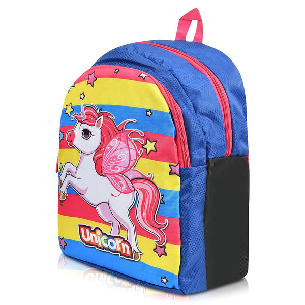 Printed Bag For Kids Kinder Garden | Nursery Stylish and Trendy Print - 14 Inches | 18L RED Unicorn