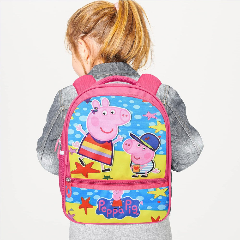 Printed School Bag for Kids | Kids Bag Ideal for UKG, Nursery and Class 2 (Age 5-7 years) | 18L (Peppa-Pig)