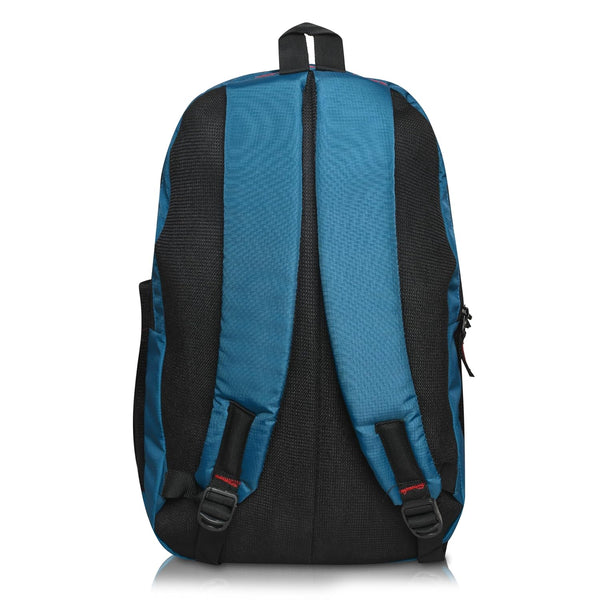 Unisex Casual Backpack School College & Travelling Use with 5 Compartments Bottle and Front Pocket - 25L ( Blue)