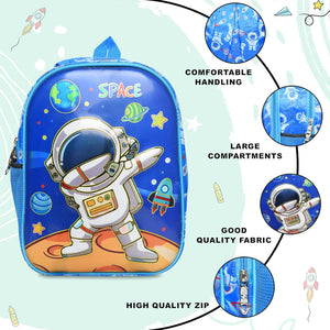 3D Cartoon Sheet School Bag | Waterproof Backpack Ideal For Kids age 5-7 years | UKG, Nursery and 1st Class 15L (Space-Boy)