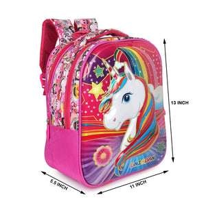 3D Cartoon Sheet School Bag | Waterproof Backpack Ideal For Kids age 5-7 years | UKG, Nursery and 1st Class 15L (Unicorn)