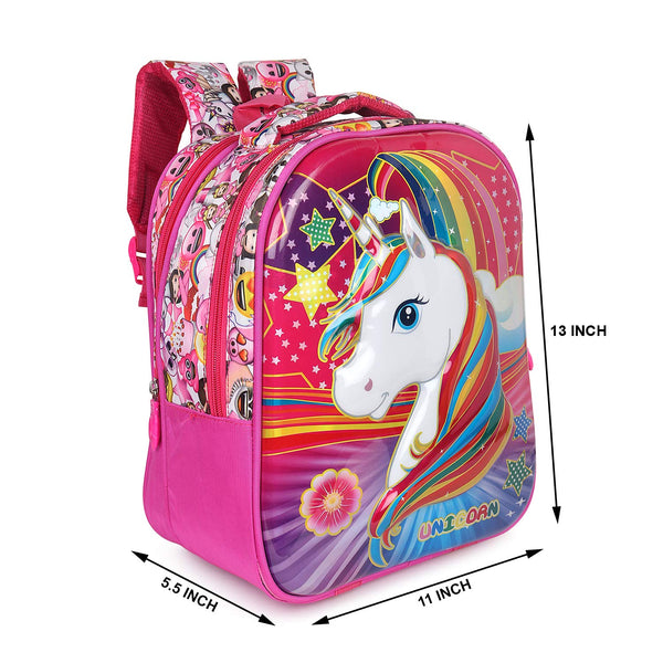 3D Cartoon Sheet School Bag | Waterproof Backpack Ideal For Kids age 5-7 years | UKG, Nursery and 1st Class 15L (Unicorn)
