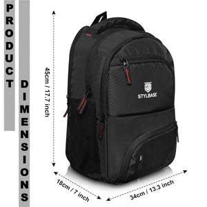 Stylbase 27L School Bag for Boys | Premium Polyester Backpack Bags for Women & Men | 5 Compartments Lightweight & Water Resistant | Stylish College Bag for Girls & Backpack for Travelling